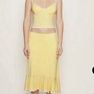 Danielle Guizio Dainty Lace Camisole and Paloma Midi Skirt SET